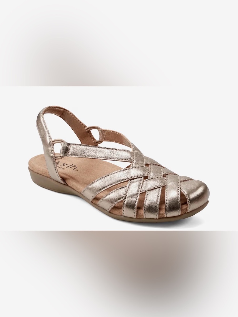 Earth Metallic Rose Gold Strappy Slingback Sandal